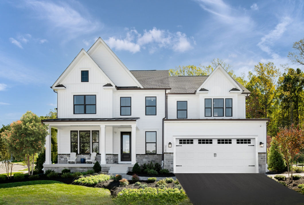 Modern two-story white Heartland Homes home
